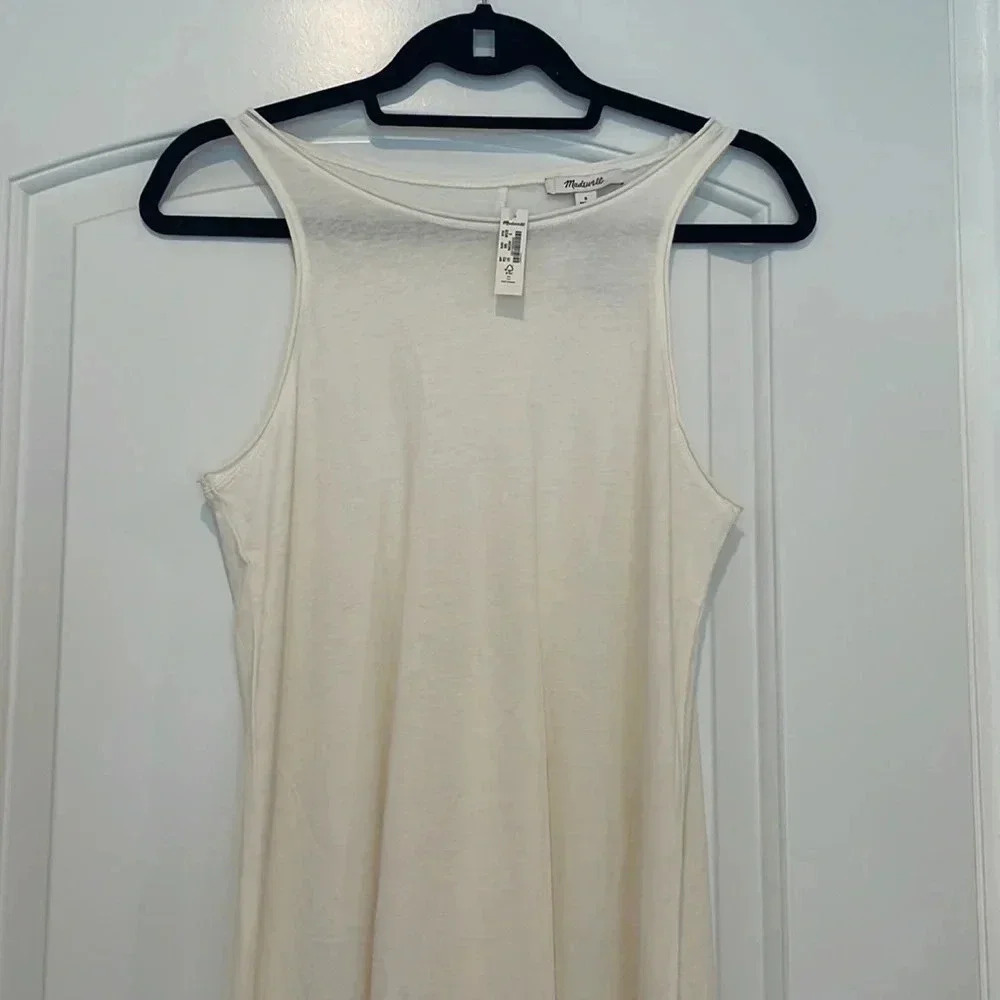 NWT Madewell Softfade Cotton Cover-Up Tank Dress White Minimalist Style #NF570 - Picture 5 of 11